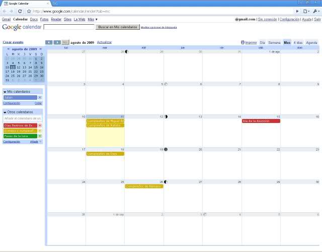 Sincronizar Calendario Eventos y Cumpleaños de los Contactos de Gmail